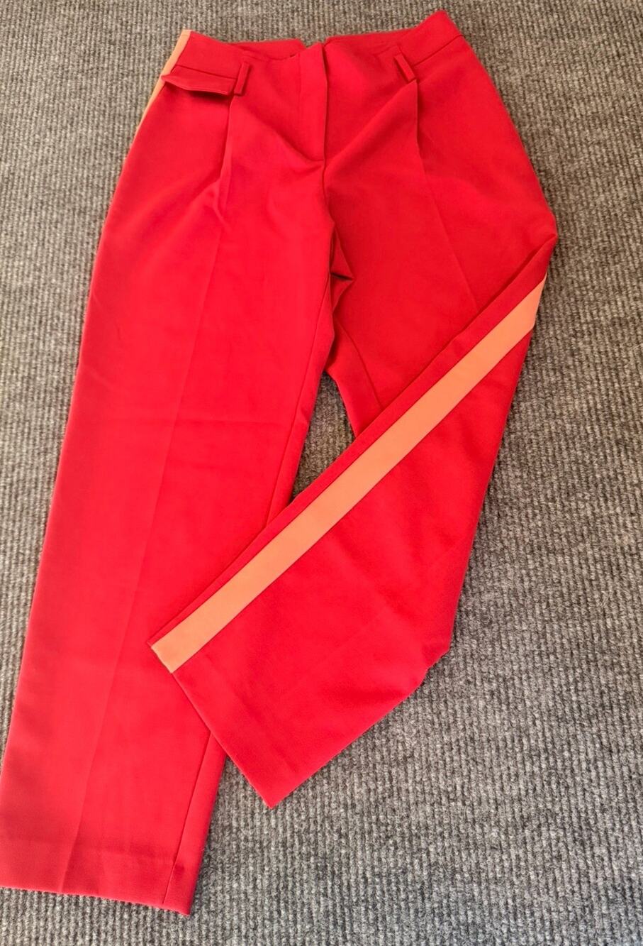 ADL Women's Red Wide Leg Dress Pants Size Small Peach Stripe